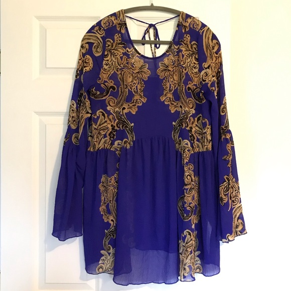 EUC: FREE PEOPLE Symphony Bell Sleeve Tunic Dress - Picture 4 of 10